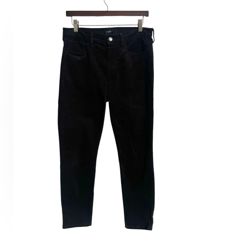 J. Crew Women's Black Stretch Mid-Rise Corduroy Skinny Leg Pants Size 27